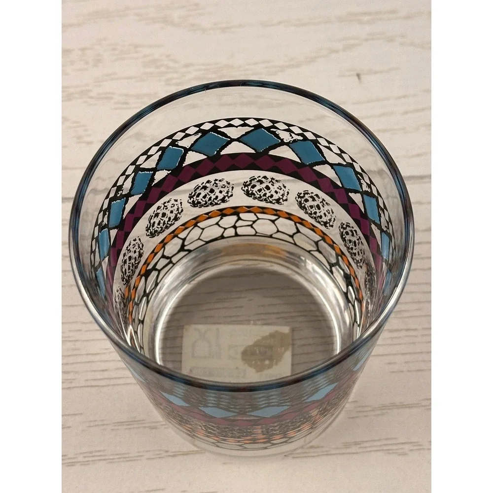 IKEA 4 Piece Tumbler Glass Set Geometric‎ Pattern Tribal Design